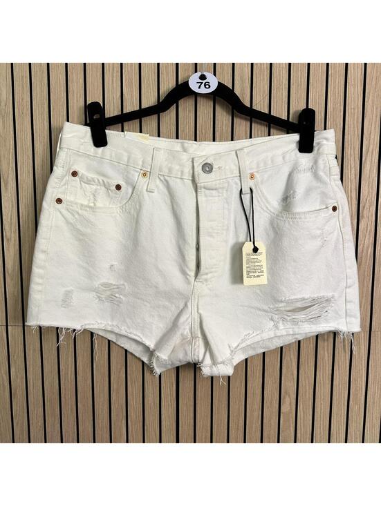 Levi's Pants - 076 Levi's Premium 501 Distressed Denim Shorts (Size 32, White, NWT)